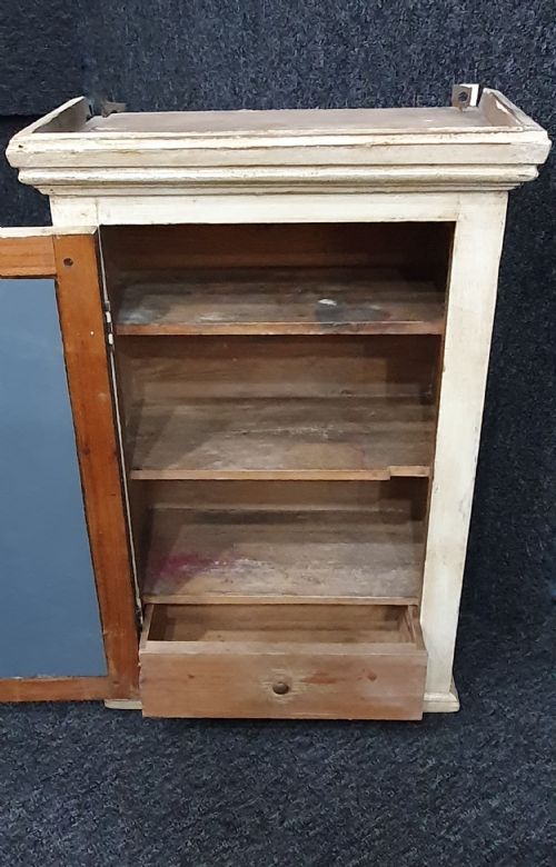 1920 FRENCH DISTRESSED BATHROOM CABINET WITH MIRROR ORIGINAL KEY - ADDITIONAL PHOTO 16