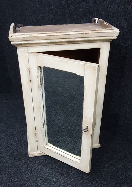 1920 FRENCH DISTRESSED BATHROOM CABINET WITH MIRROR ORIGINAL KEY - ADDITIONAL PHOTO 17
