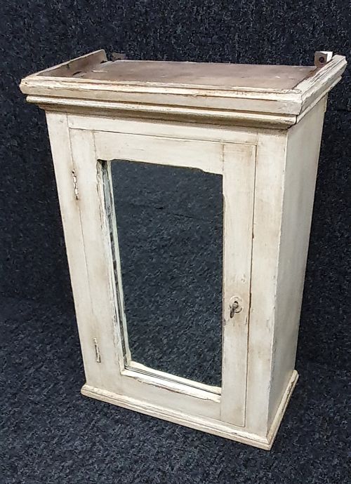 1920 FRENCH DISTRESSED BATHROOM CABINET WITH MIRROR ORIGINAL KEY - ADDITIONAL PHOTO 18