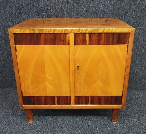 scandinavian art deco walnut veneer maple cupboard c 1930 - CATEGORY: ANTIQUE CUPBOARDS - DATED 1930