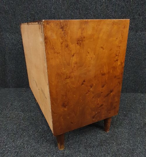 SCANDINAVIAN ART DECO WALNUT VENEER MAPLE CUPBOARD C 1930 - ADDITIONAL PHOTO 2