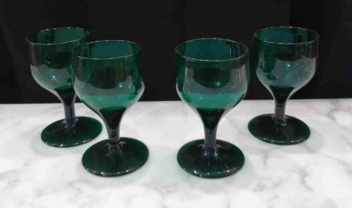 GEORGIAN BRISTOL GREEN WINE GLASS GOBLETS SET OF 4 C 1840 - ADDITIONAL PHOTO 10