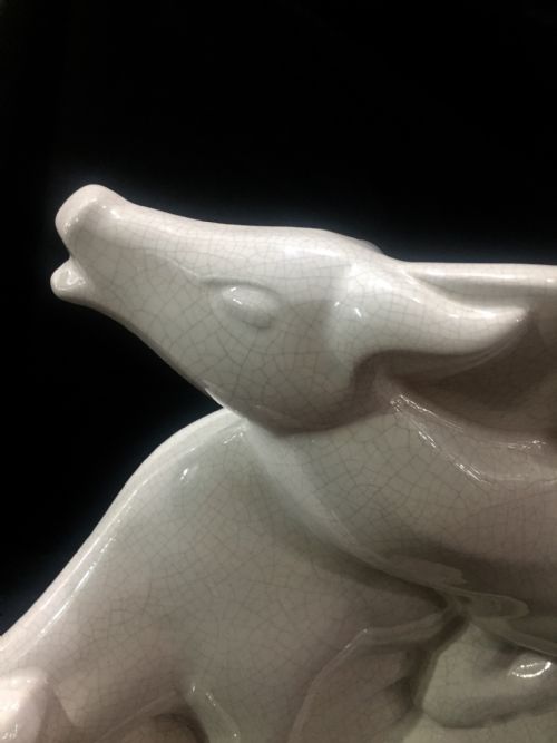 LEMANCEAU FRENCH ART DECO CRAQUELE DEER C1930 - ADDITIONAL PHOTO 6
