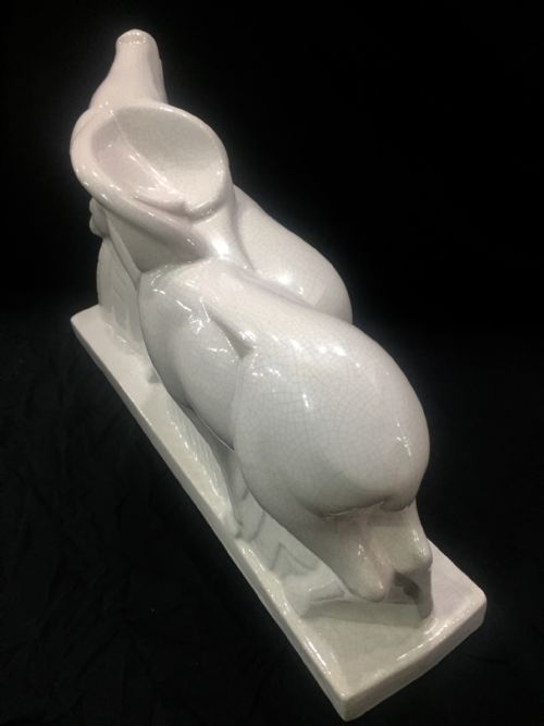 LEMANCEAU FRENCH ART DECO CRAQUELE DEER C1930 - ADDITIONAL PHOTO 4