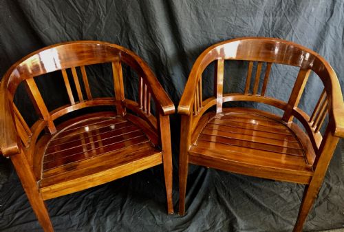 FRENCH ART DECO CAPTAIN CLUB CHAIRS C1930 - ADDITIONAL PHOTO 1