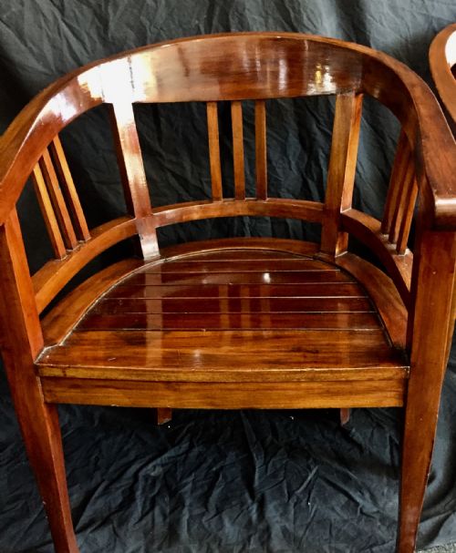 FRENCH ART DECO CAPTAIN CLUB CHAIRS C1930 - ADDITIONAL PHOTO 3