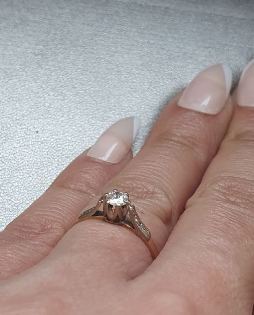 ART DECO RING DIAMOND SOLITAIRE 18CT GOLD ENGAGEMENT SIZE K - ADDITIONAL PHOTO 7