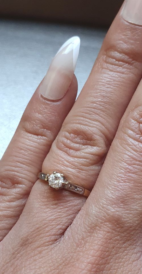 ART DECO RING DIAMOND SOLITAIRE 18CT GOLD ENGAGEMENT SIZE K - ADDITIONAL PHOTO 11