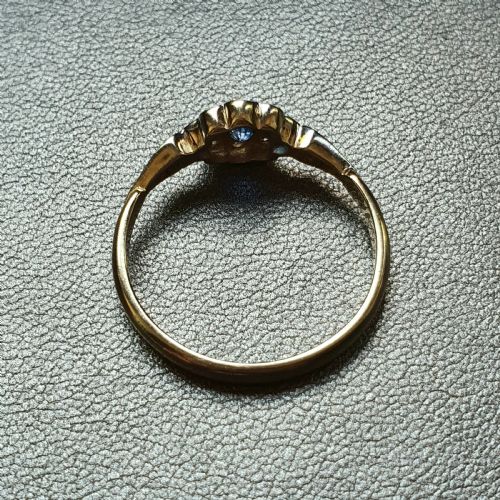 SWISS CUT DIAMOND SAPPHIRE RING 9CT GOLD SIZE O - ADDITIONAL PHOTO 14