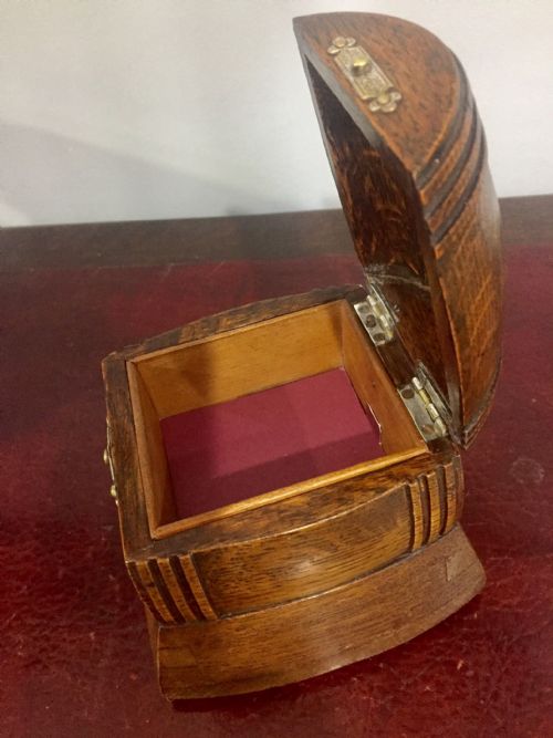 MUSIC BOX CARVED WOOD IN THE FORM OF A BARREL 19C - ADDITIONAL PHOTO 4