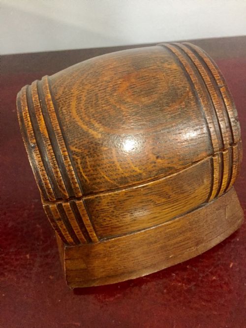 MUSIC BOX CARVED WOOD IN THE FORM OF A BARREL 19C - ADDITIONAL PHOTO 5