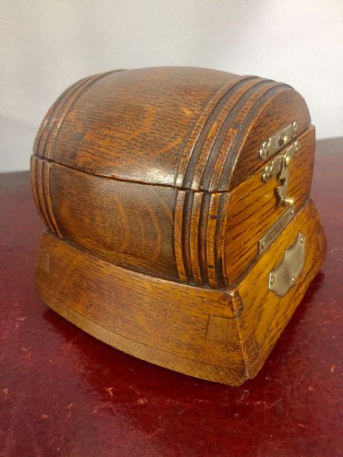 MUSIC BOX CARVED WOOD IN THE FORM OF A BARREL 19C - ADDITIONAL PHOTO 7