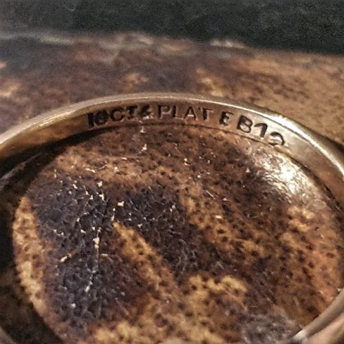 ART DECO RING DIAMOND PLATINUM 18CT GOLD SIZE N C1930S - ADDITIONAL PHOTO 7