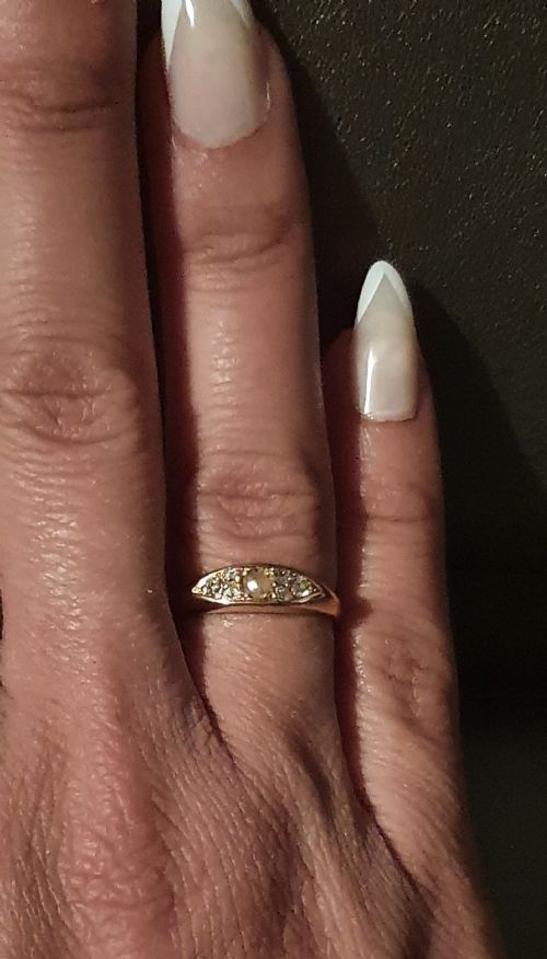 VICTORIAN DIAMOND PEARL 18CT GOLD 1893 RING SIZE N - ADDITIONAL PHOTO 6
