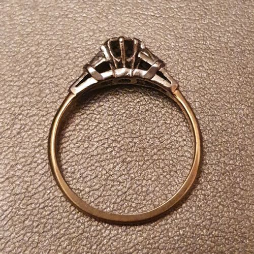 ART DECO RING STAR DIAMOND PLATINUM 18CT GOLD SIZE L - ADDITIONAL PHOTO 10