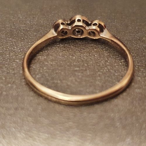 ART DECO DIAMOND GEOMETRIC PLATINUM 9CT GOLD RING SIZE N - ADDITIONAL PHOTO 8