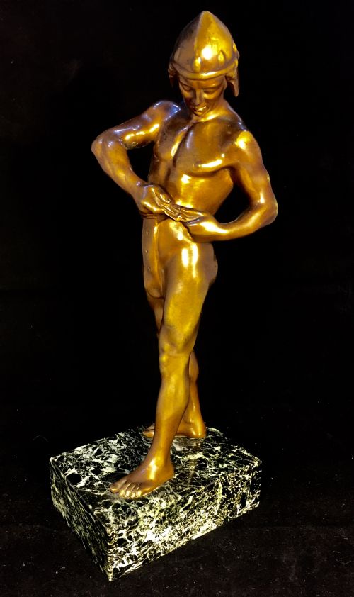 german bronze casting of a gladiator c1900 - CATEGORY: ANTIQUE METAL - DATED 1900