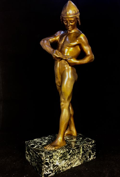 GERMAN BRONZE CASTING OF A GLADIATOR C1900 - ADDITIONAL PHOTO 2