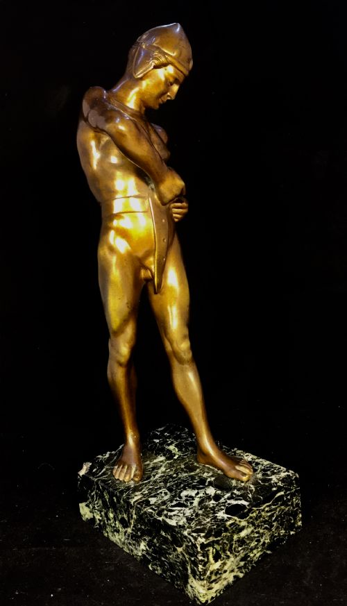 GERMAN BRONZE CASTING OF A GLADIATOR C1900 - ADDITIONAL PHOTO 3