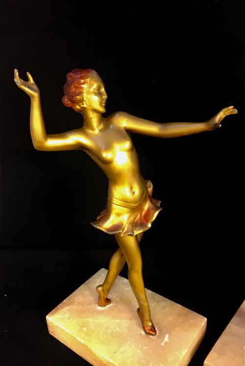 LORENZL ATTRBD ART DECO PAIR AUSTRIAN DANCERS C1930 - ADDITIONAL PHOTO 1