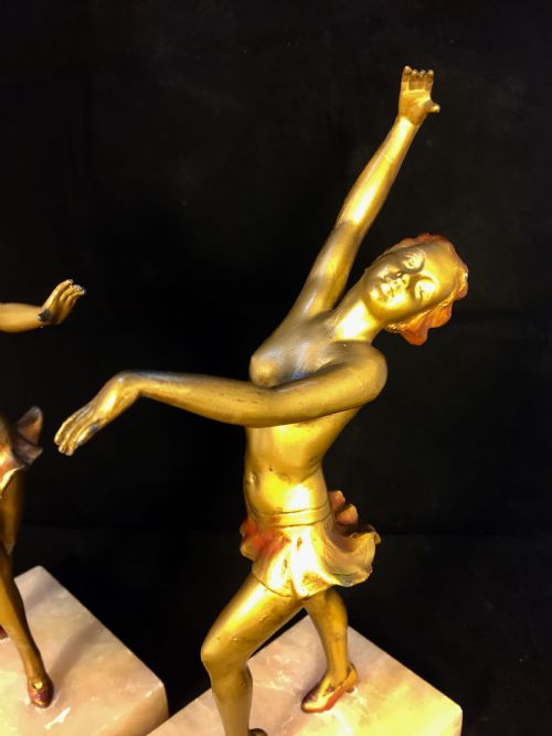 LORENZL ATTRBD ART DECO PAIR AUSTRIAN DANCERS C1930 - ADDITIONAL PHOTO 3