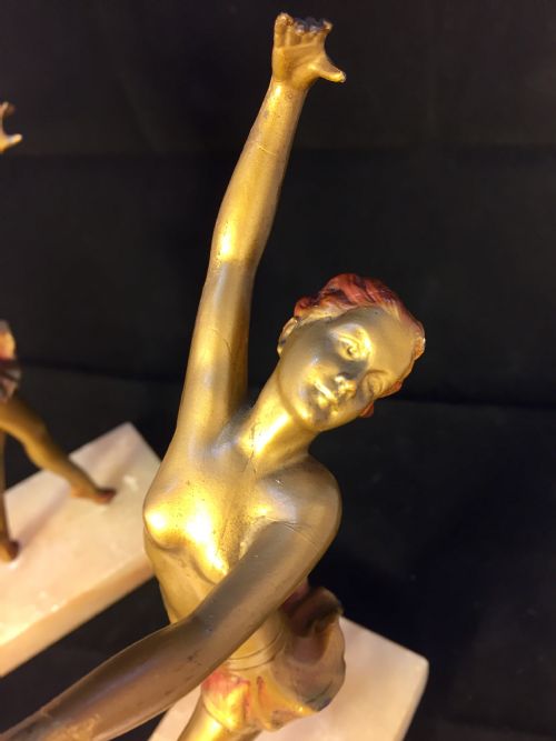 LORENZL ATTRBD ART DECO PAIR AUSTRIAN DANCERS C1930 - ADDITIONAL PHOTO 7