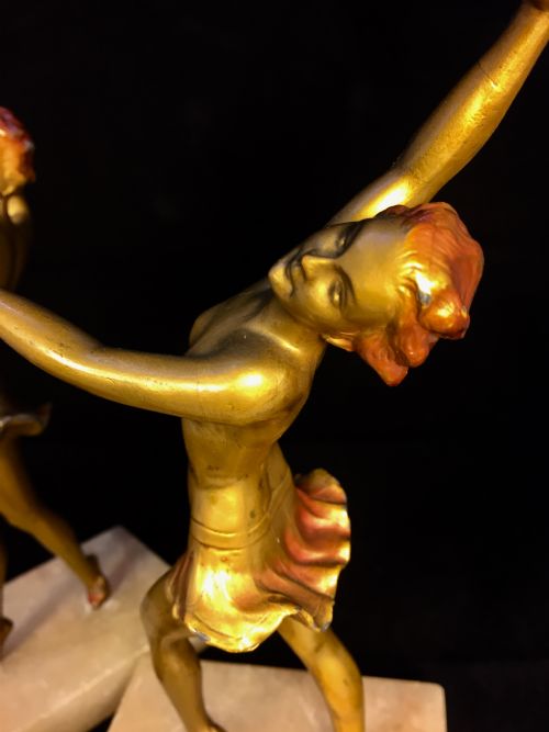 LORENZL ATTRBD ART DECO PAIR AUSTRIAN DANCERS C1930 - ADDITIONAL PHOTO 10