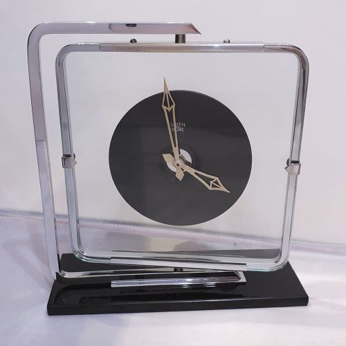 SWIVEL ART DECO CLOCK BLACK GLASS CHROME SMITHS ELECTRIC CONVERTED TO QUARTZ MOVEMENT - ADDITIONAL PHOTO 11