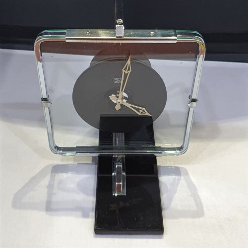 SWIVEL ART DECO CLOCK BLACK GLASS CHROME SMITHS ELECTRIC CONVERTED TO QUARTZ MOVEMENT - ADDITIONAL PHOTO 15
