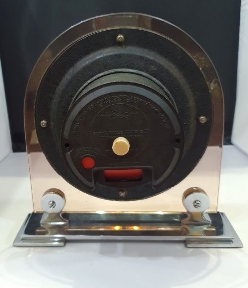 ART DECO CLOCK PEACH GLASS MIRROR ROSE GOLD 8 DAY ENGLISH MOVEMENT SMITHS MANTEL CLOCK - ADDITIONAL PHOTO 8