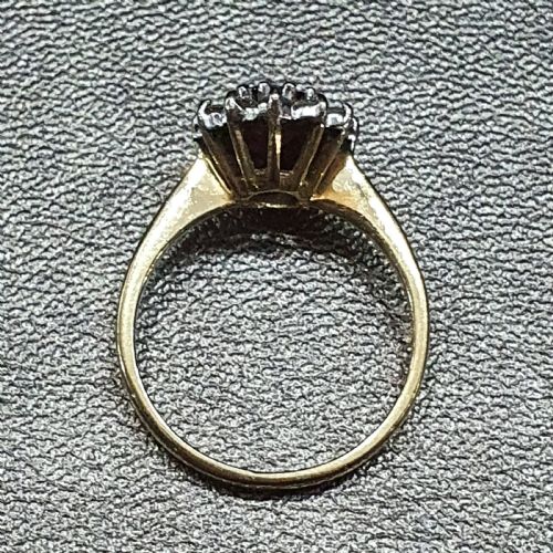 RUBY RING WITH DIAMOND HALO PLATINUM 18CT GOLD SIZE L M - ADDITIONAL PHOTO 8