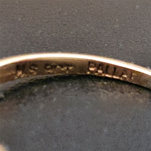 ART DECO RING PALLADIUM OLD ROSE CUT DIAMOND TRILOGY ON 9CT GOLD SIZE O O - ADDITIONAL PHOTO 5
