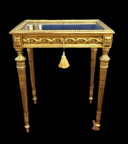 GILTWOOD BIJOUTERIE WITH BLUE SATIN INTERIOR LOCKS ORIGINAL KEY - ADDITIONAL PHOTO 1