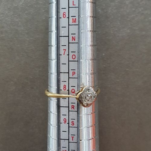 ART DECO RING DIAMOND PLATINUM 18CT GOLD RING FLOWER DESIGN SIZE Q Q - ADDITIONAL PHOTO 7