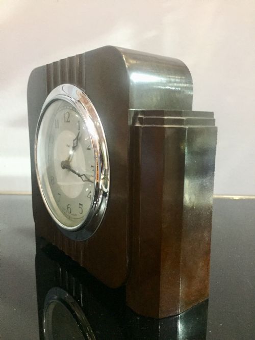ART DECO BAKELITE ENFIELD MANTLE CLOCK C1932 - ADDITIONAL PHOTO 4