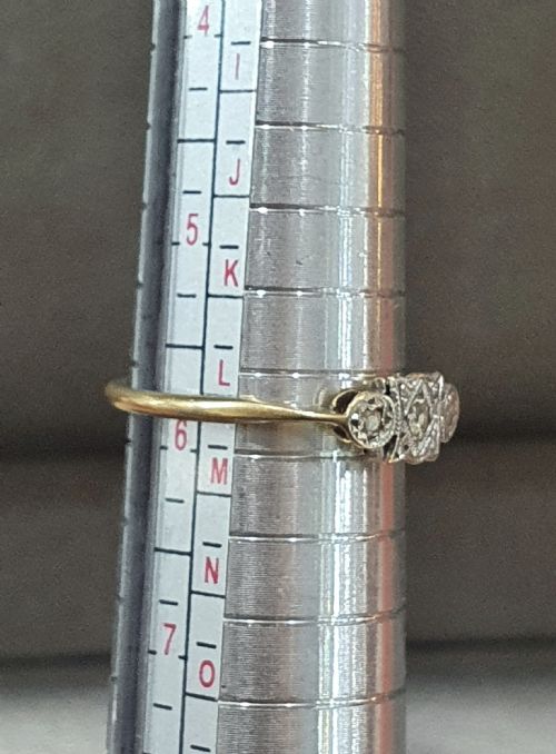 ART DECO RING DIAMOND 18CT PLATINUM C191520 SIZE L - ADDITIONAL PHOTO 8