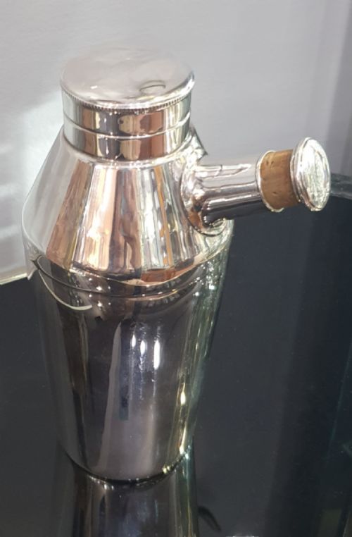 ART DECO ELKINGTON CO COCKTAIL SHAKER POURER SILVER PLATE CORK DATED 1935 - ADDITIONAL PHOTO 2