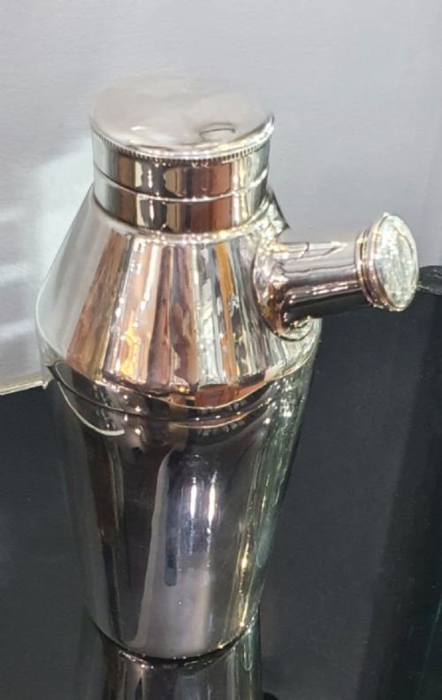 ART DECO ELKINGTON CO COCKTAIL SHAKER POURER SILVER PLATE CORK DATED 1935 - ADDITIONAL PHOTO 3