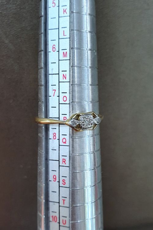 EDWARDIAN ART DECO DIAMOND PLATINUM 18CT GOLD RING SIZE P - ADDITIONAL PHOTO 5