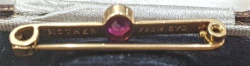 EDWARDIAN 18CT GOLD RUBY BROOCH STOCK PIN - ADDITIONAL PHOTO 3