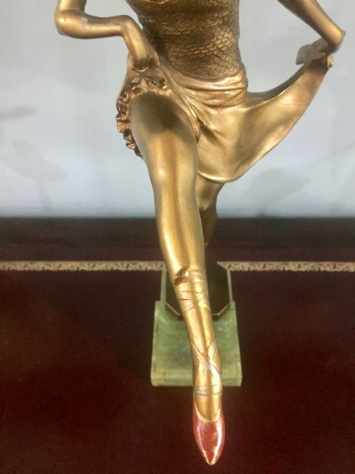HIGH KICK JOSEF LORENZL ART DECO AUSTRIAN BRONZE FEMALE DANCER C1925 - ADDITIONAL PHOTO 3