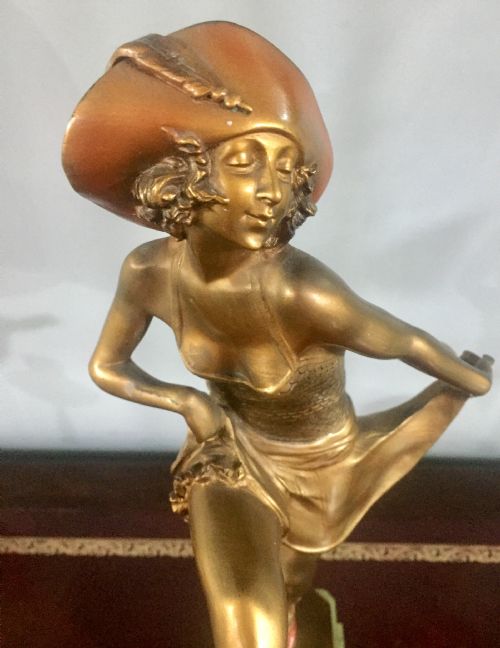 HIGH KICK JOSEF LORENZL ART DECO AUSTRIAN BRONZE FEMALE DANCER C1925 - ADDITIONAL PHOTO 4