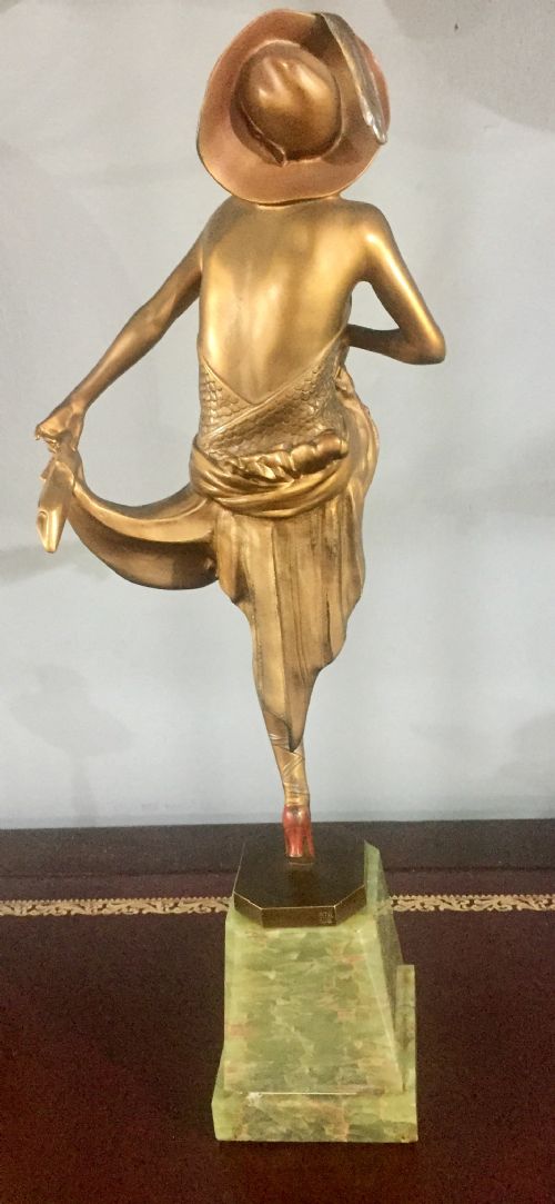 HIGH KICK JOSEF LORENZL ART DECO AUSTRIAN BRONZE FEMALE DANCER C1925 - ADDITIONAL PHOTO 6