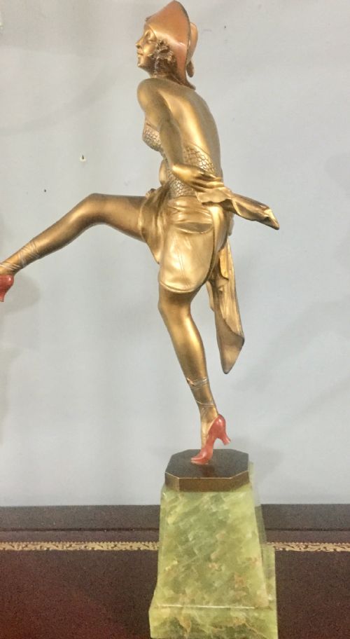 HIGH KICK JOSEF LORENZL ART DECO AUSTRIAN BRONZE FEMALE DANCER C1925 - ADDITIONAL PHOTO 9