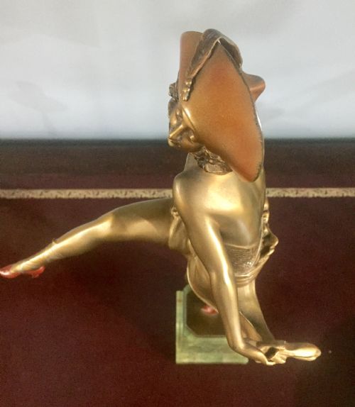 HIGH KICK JOSEF LORENZL ART DECO AUSTRIAN BRONZE FEMALE DANCER C1925 - ADDITIONAL PHOTO 10