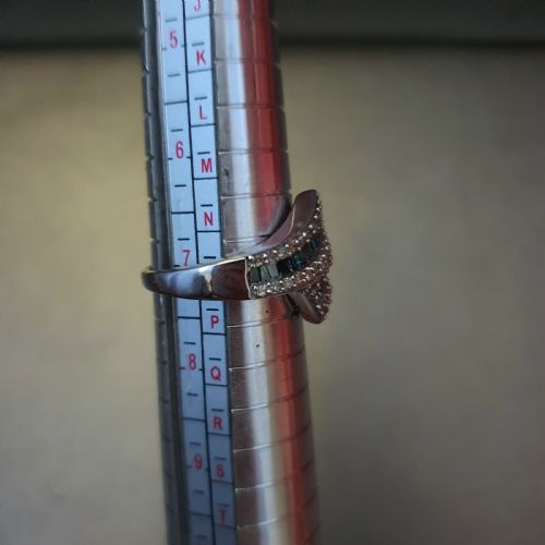 DIAMOND BLUE DIAMOND WHITE GOLD RING SIZE O - ADDITIONAL PHOTO 4