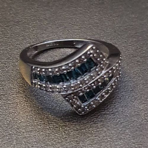 DIAMOND BLUE DIAMOND WHITE GOLD RING SIZE O - ADDITIONAL PHOTO 10