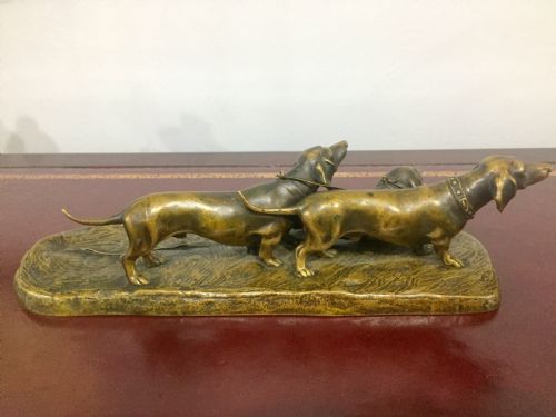 GORNIK RARE AUSTRIAN BRONZE DACHSHUND TRIO C1910 - ADDITIONAL PHOTO 5