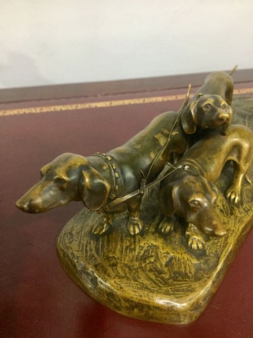 GORNIK RARE AUSTRIAN BRONZE DACHSHUND TRIO C1910 - ADDITIONAL PHOTO 7