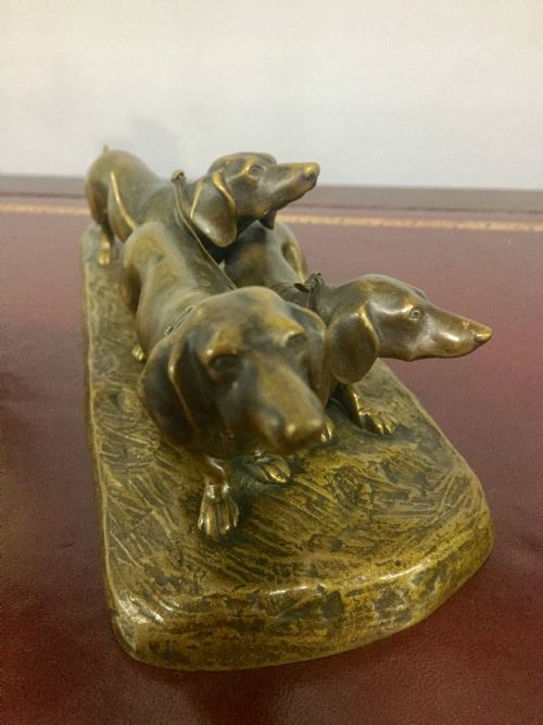 GORNIK RARE AUSTRIAN BRONZE DACHSHUND TRIO C1910 - ADDITIONAL PHOTO 8